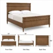 Aldren Wooden Bed dimensions showing 72-inch width, 78-inch length, and 56-inch height.