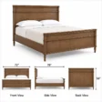 Aldren Wooden Bed dimensions showing 72-inch width, 78-inch length, and 56-inch height.