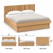 Caldrin Fluted Storage Bed king size dimensions showing 72-inch width, 78-inch length, and 36-inch height.