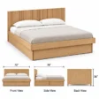 Caldrin Fluted Storage Bed king size dimensions showing 72-inch width, 78-inch length, and 36-inch height.