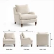 Langmere English Armchair beige upholestery, dimensions and measurement