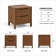 Kelden Linea bedside table dimensions showing 22-inch width, 18-inch depth, and 24-inch height.