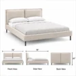 Nolven Softline Upholstered Bed king size dimensions showing 72-inch width, 78-inch length, and 38-inch height.
