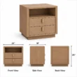 Soreven Archline bedside table dimensions showing 24-inch width, 18-inch depth, and 25-inch height.