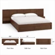 Veyran Wooden Storage Bed Set king size dimensions showing 104-inch width, 78-inch length, and 34-inch height.