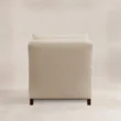 Back view of Beige Langmere English Armchair with upholstered rear frame