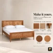 Maroven Grid Wooden Bed queen size dimensions showing 66-inch width, 78-inch length, and 41-inch height.
