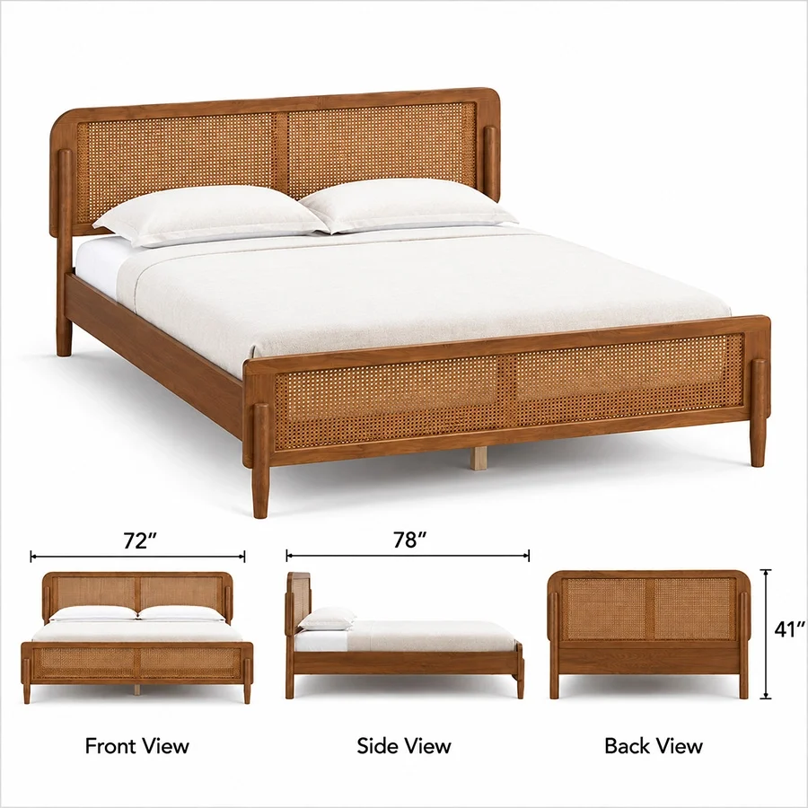 Maroven Grid Bed Set king size Maroven Platform Grid Bed king size dimensions showing 72-inch width, 78-inch length, and 41-inch height.